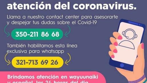 Líneas de atención 24 horas para atención de COVID-19 en La Guajira. 